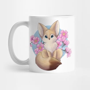 Chibi Fennec Fox Cherry Blossoms Mug